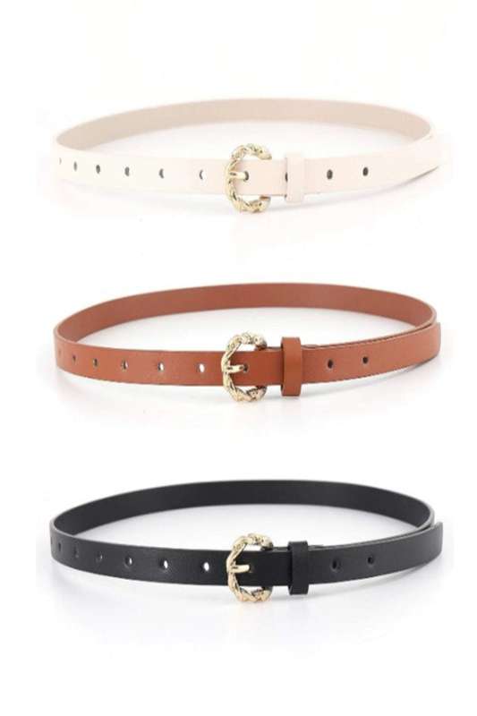 3pcs Twist Design Buckle Belt