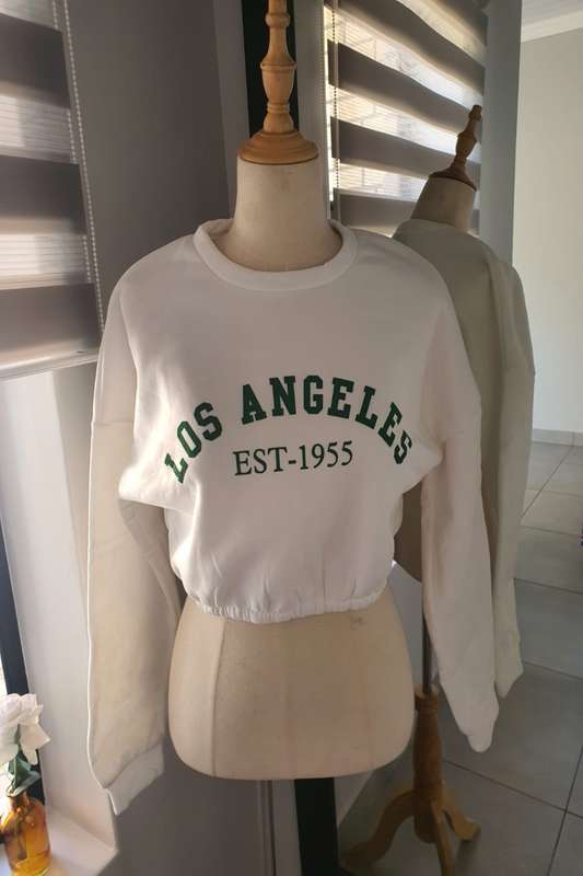 Pullover Crop Top 'Los Angeles' Print