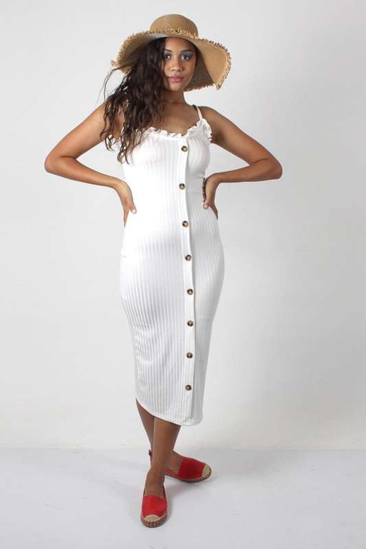 Bodycon Button Detail Dress