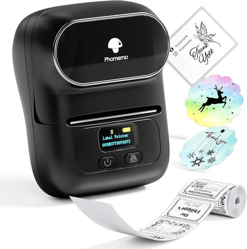 Phomemo - M110 - Portable Bluetooth Label Maker - Mini Design, 20-50mm Width - Home Offices, Travel