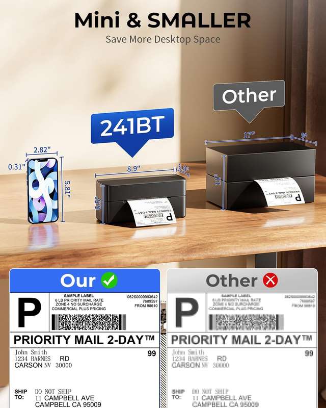 Phomemo PM241-BT - Thermal Label Printer- For Logistics &  Freight Use