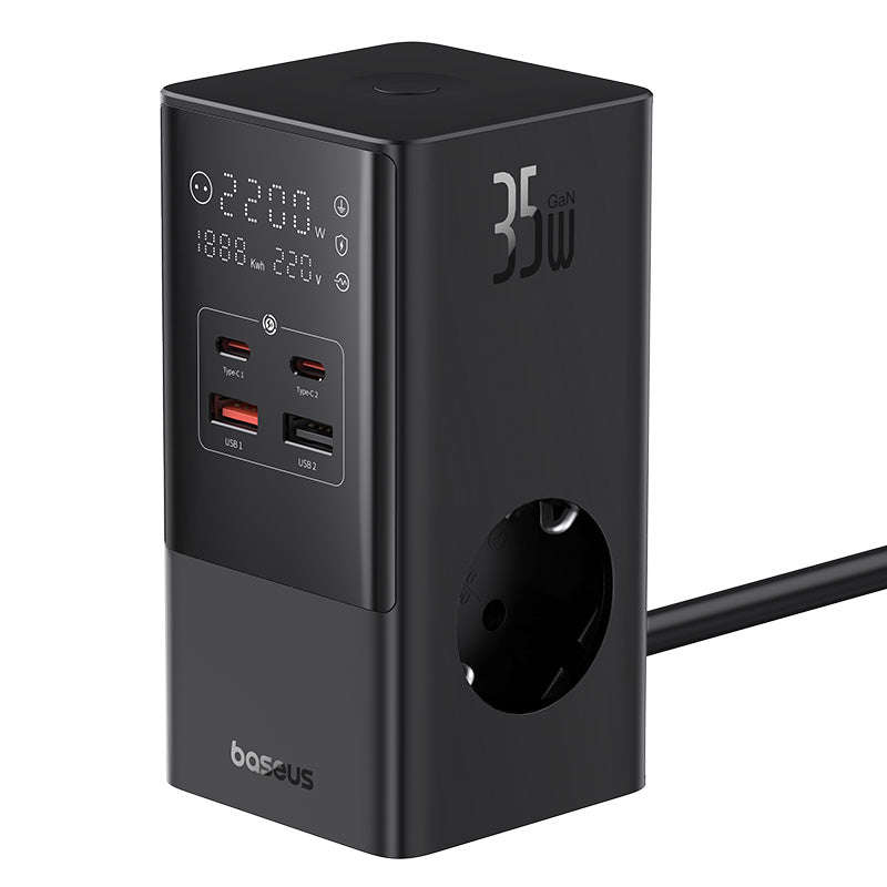 Baseus PowerCombo Tower - 35W (3AC+2U+2C) Power Strip - For Office & Home