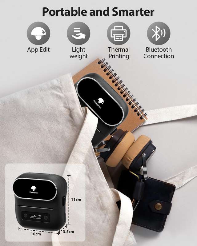 Phomemo - M220 - Bluetooth Thermal Label Maker - 3.14-inch Label Support - Retail Stores, Small Biz