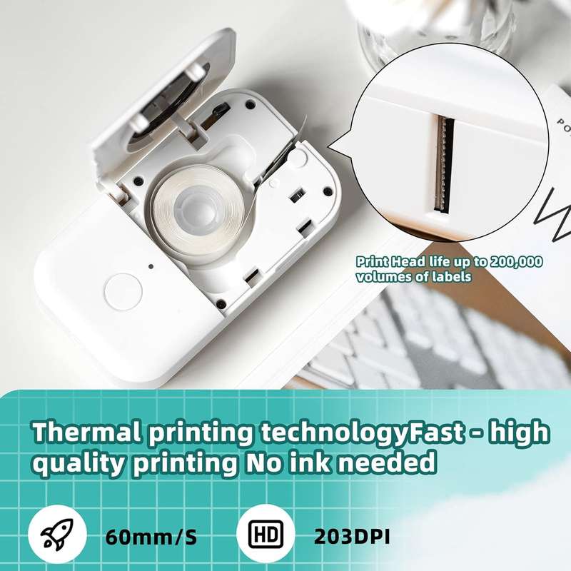 Phomemo D30 Portable Label Maker- 203DPI-For Kitchen/School Storage