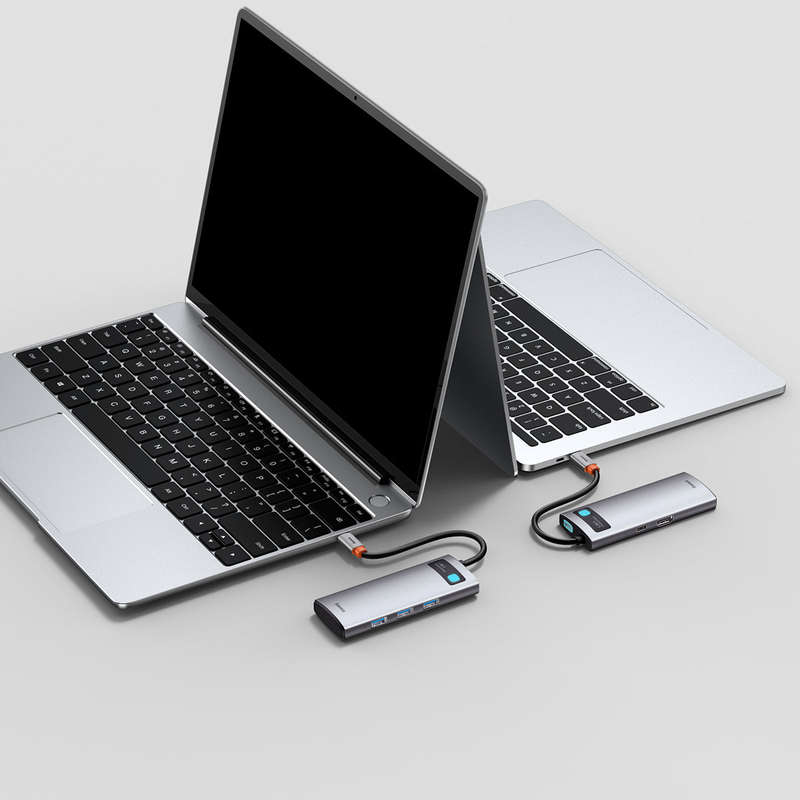 Baseus Metal Gleam Series 5-in-1 Type-C Silver Docking Station - For Work