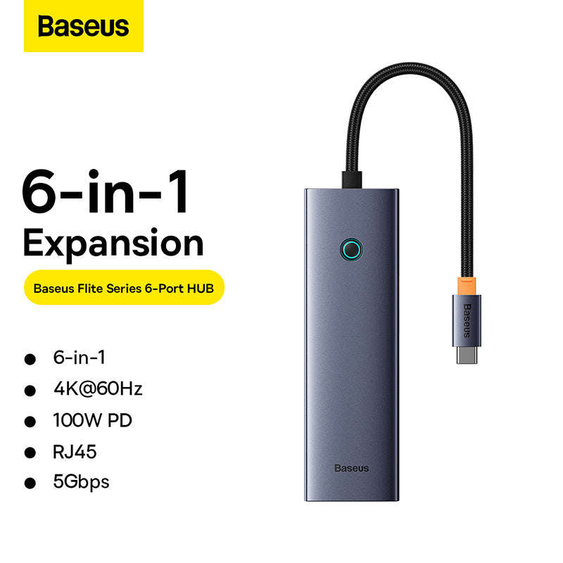 Baseus 6-in-1 Ultrajoy Series 6 Port Hub Type-C Docking Station