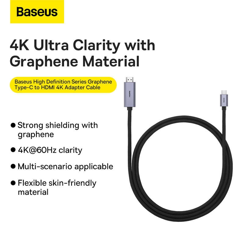 Baseus High Definition Series Type-C to HDMI 2.0 4K 60Hz Adapter 1M Cable