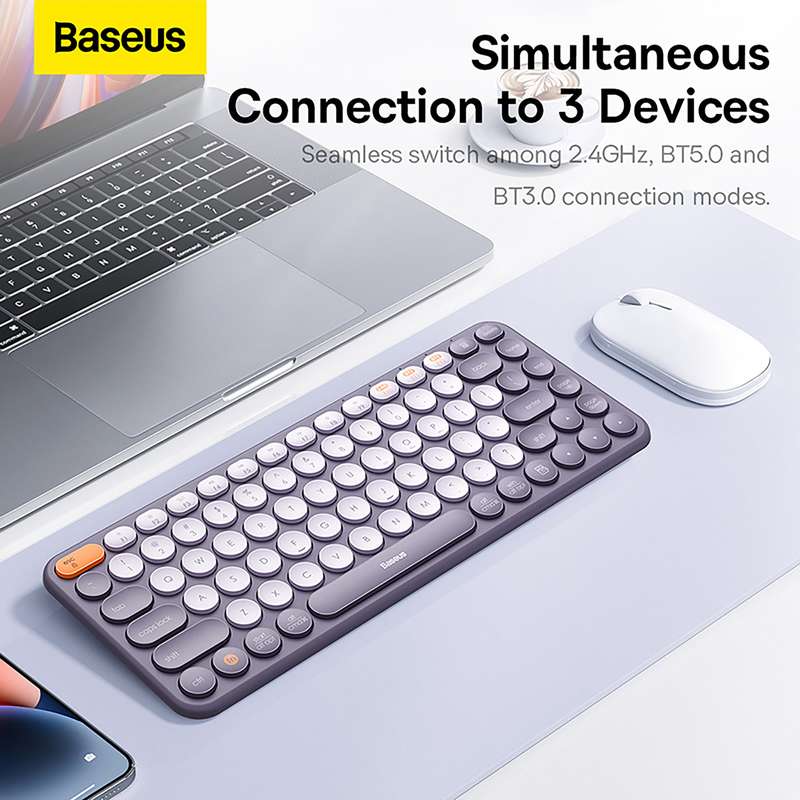 Baseus K01A Wireless Tri-Mode Keyboard - Frosted Gray