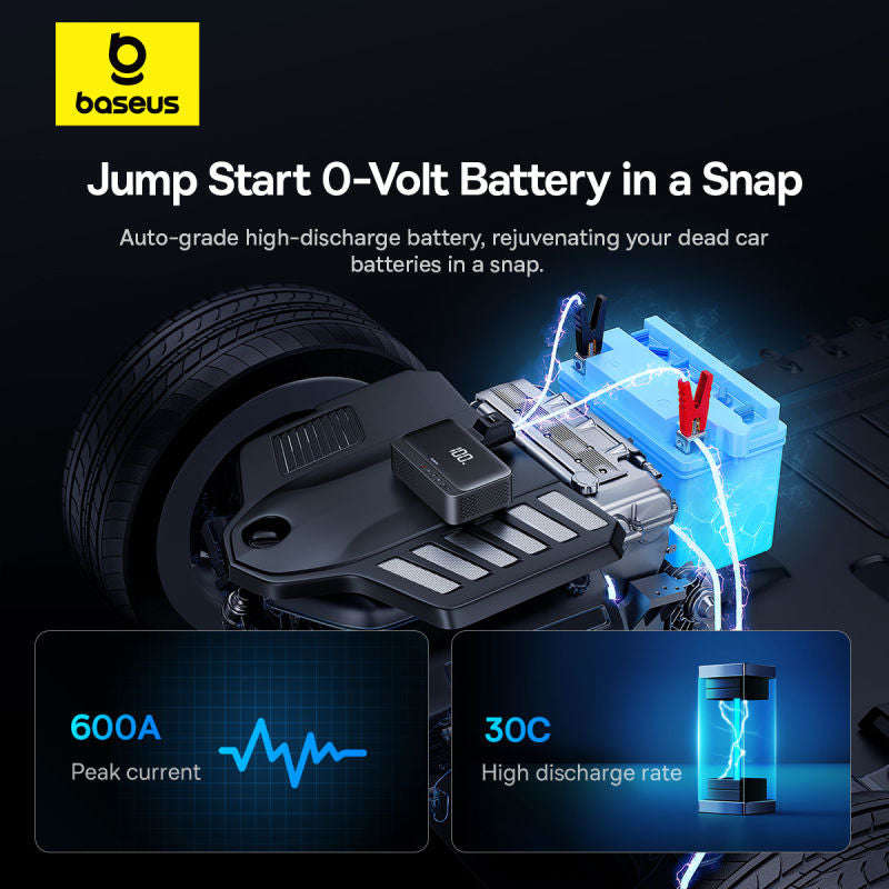 Baseus Super Energy Series 4-in-1 Car Jump Starter 600A Cluster Black