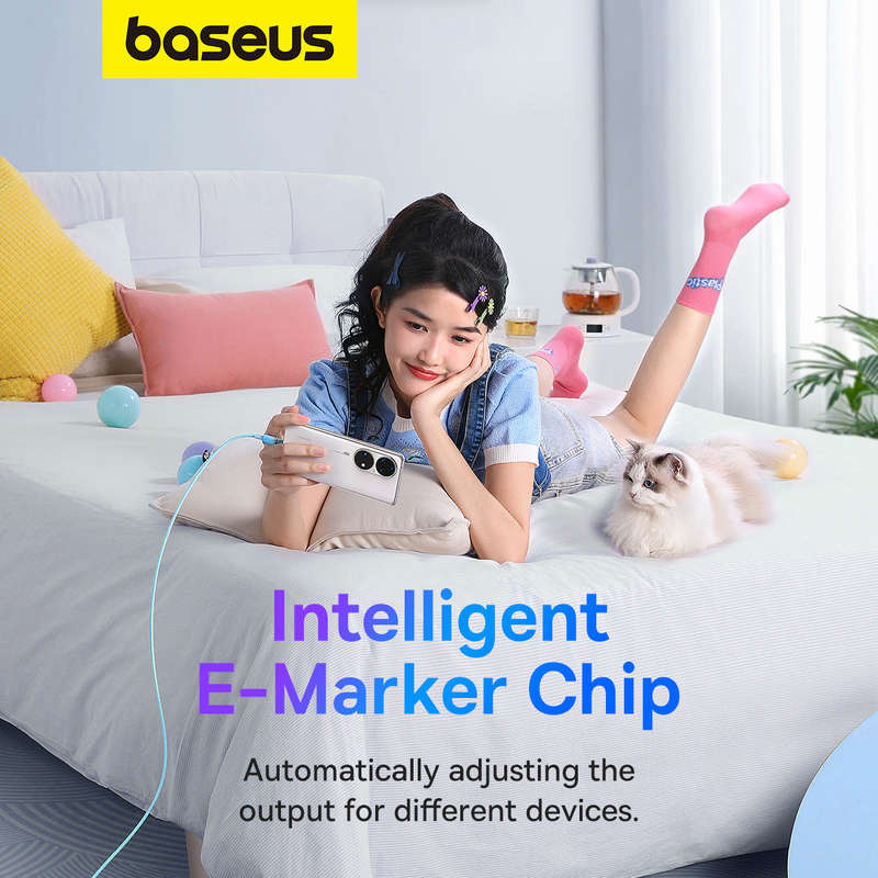 Baseus Explorer Series 1m Type - C Cable: 100W Fast Charge, Temp Control