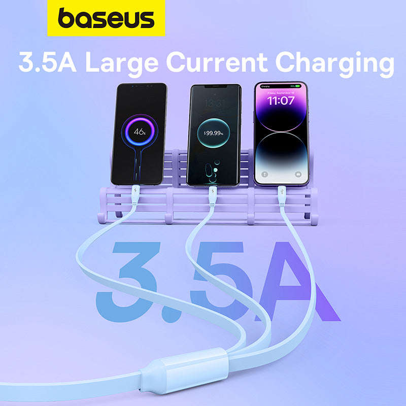 Baseus Leo Retractable Charging Cable 3-in-1 USB to M+L+C 3.5A