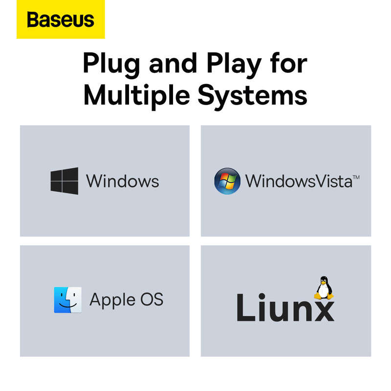 Baseus Lite Series 5-Port Type-C HUB Docking Station - Black