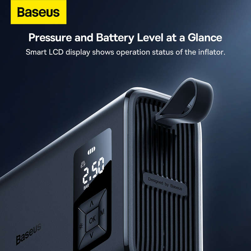 Baseus Mega Energy Pump Series Dual Cylinder Wireless Inflator Car Pump Black