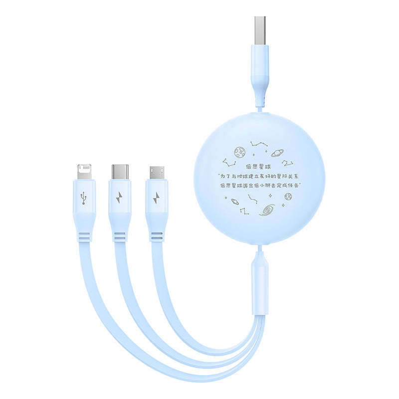 Baseus Leo Retractable Charging Cable 3-in-1 USB to M+L+C 3.5A