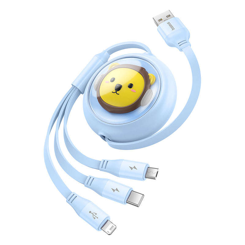 Baseus Leo Retractable Charging Cable 3-in-1 USB to M+L+C 3.5A