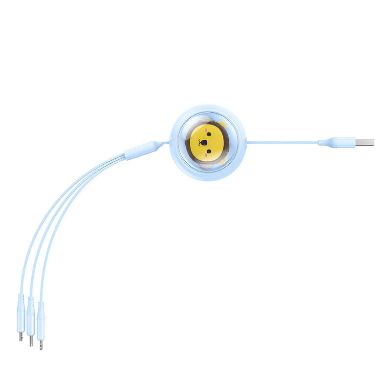 Baseus Leo Retractable Charging Cable 3-in-1 USB to M+L+C 3.5A