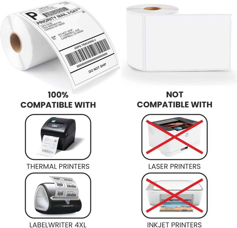 Black Rhino - 100x150mm-500 Pieces Thermal Top Label