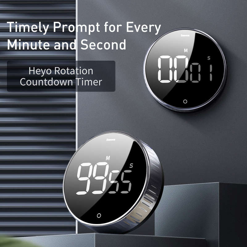 Baseus Heyo Rotation Countdown Cooking Timer - Black