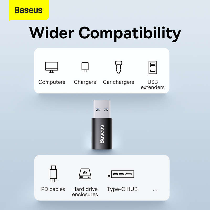 Baseus Ingenuity Series Mini Female OTG Adaptor USB 3.1 to Type-C Black