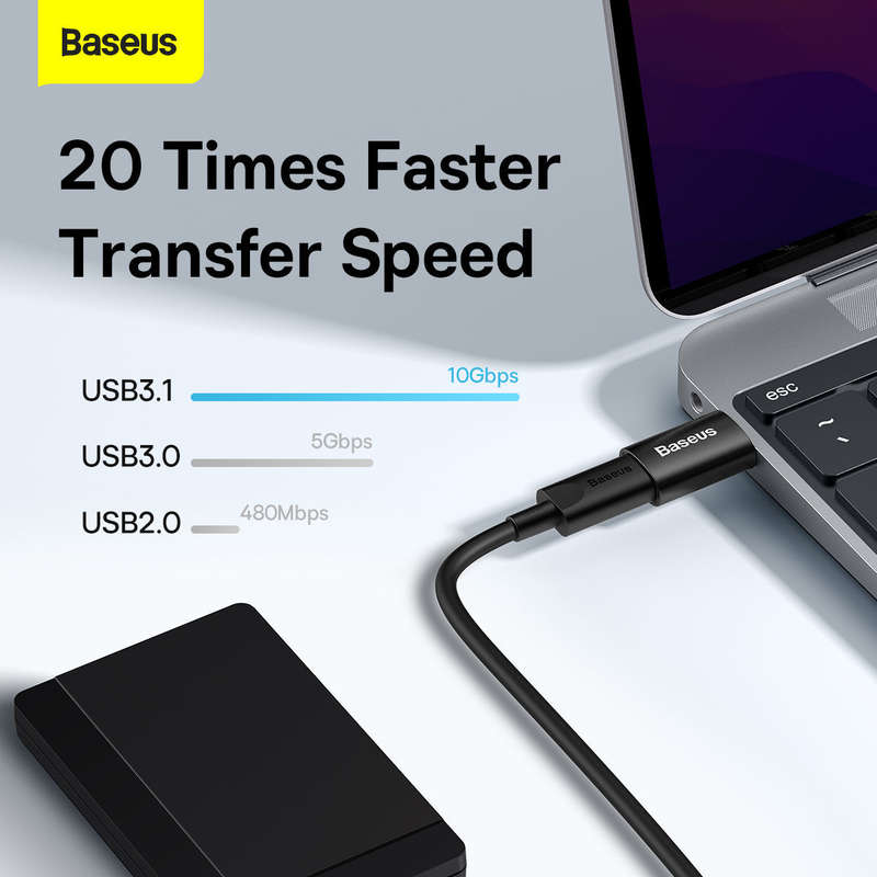 Baseus Ingenuity Series Mini Female OTG Adaptor USB 3.1 to Type-C Black