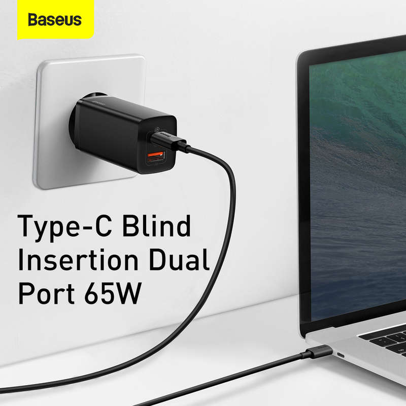 Baseus GaN2 Lite Quick Charger 65W Type-C & USB EU