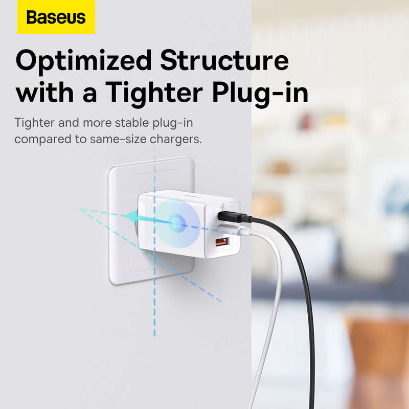 Baseus GaN5 Pro - 65W 3 - Port (2C1A) EU Fast Charger - For Mobile Devices