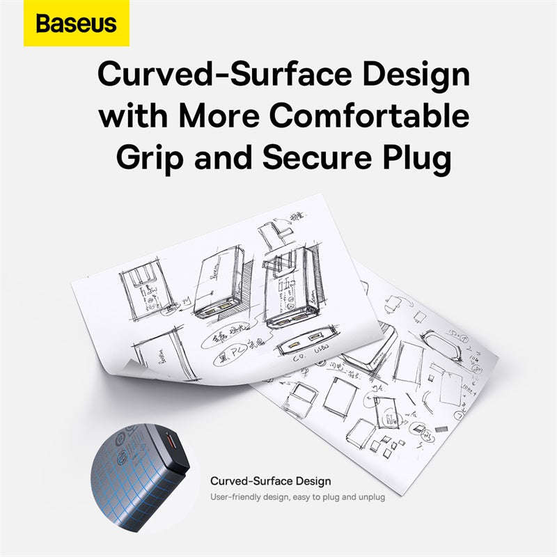 Baseus GaN5 Pro Fast Charging Universal Travel Adapter 65W & Type-C 1M Cable