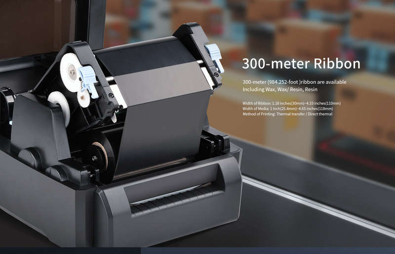 iDPRT - iT4B - Thermal Transfer Printer - 300M ribbon USB + Ethernet - Small industrial printing