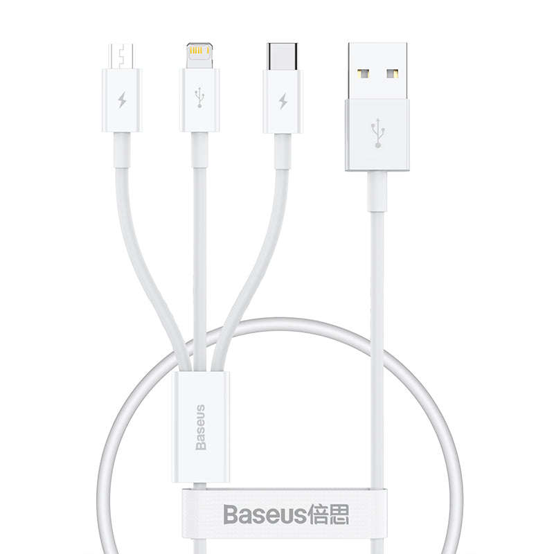 Baseus Superior Series Fast Charging Data Cable USB to M+L+C 3.5A