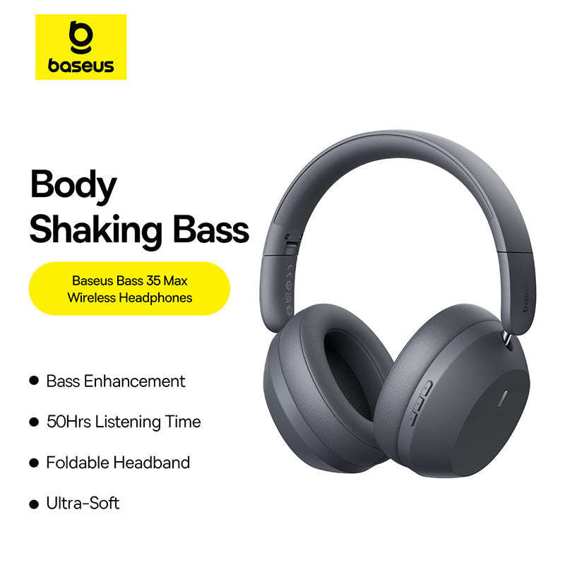 Baseus Bass 35 Max Wireless Headphones For Music/Travel