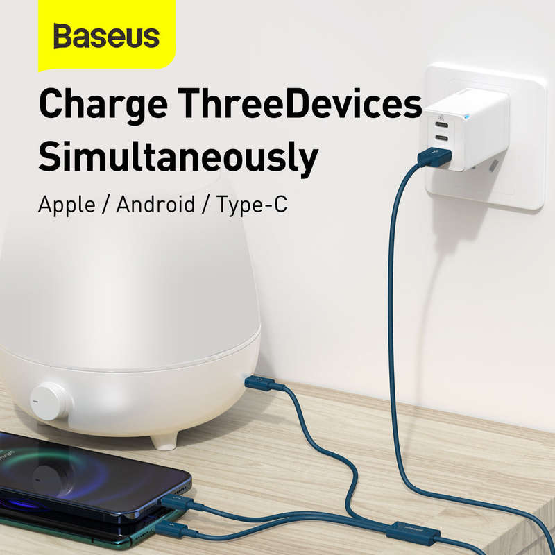 Baseus Superior Series Fast Charging Data Cable USB to M+L+C 3.5A 1.5m