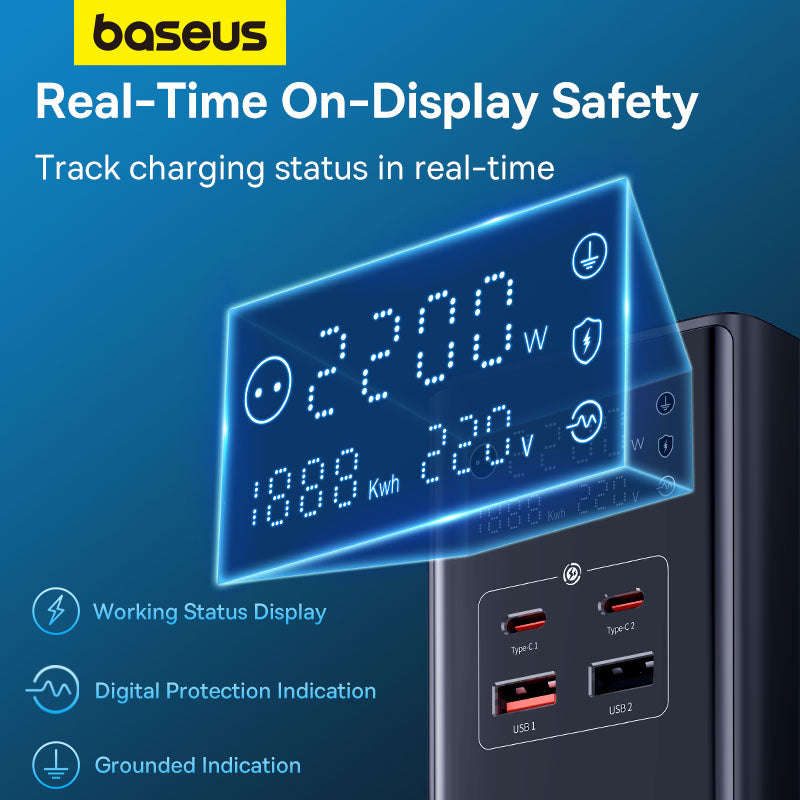 Baseus PowerCombo Tower - 35W (3AC+2U+2C) Power Strip - For Office & Home