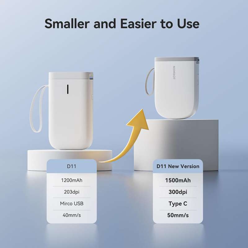 NIIMBOT D11H - Portable Label Printer - For Narrow-format Precise Printing