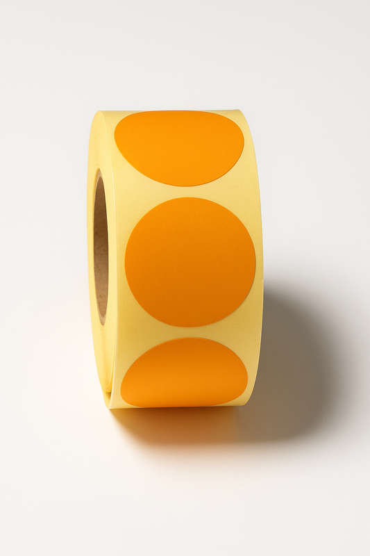 Black Rhino - D34-1000 pcs Round Semi-gloss Label Orange/Green
