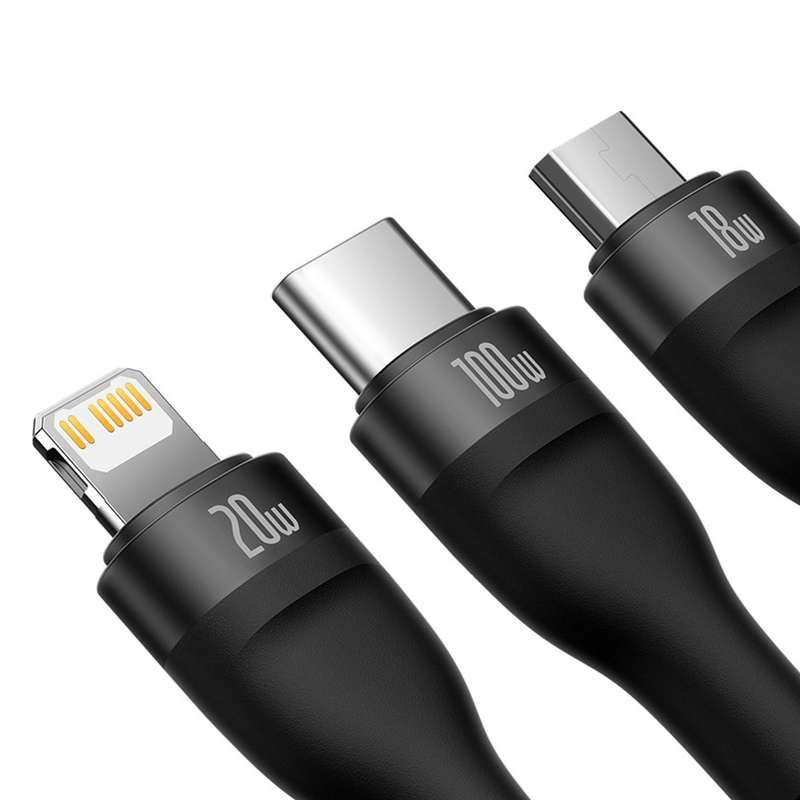 Baseus Flash Series  100W One-for-three Fast Charging Cable Type-C to M+L+C