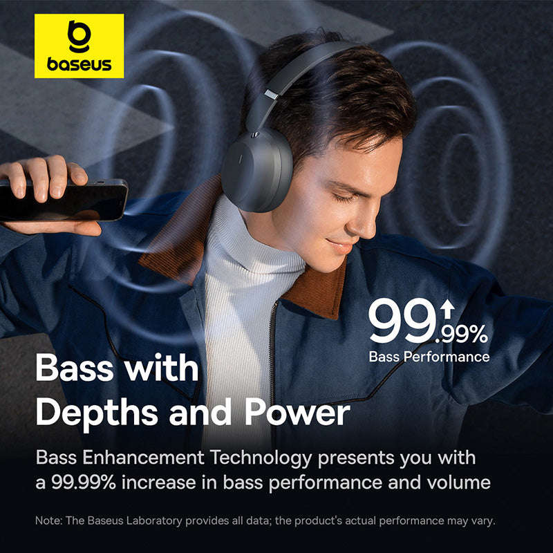 Baseus Bass 35 Max Wireless Headphones For Music/Travel