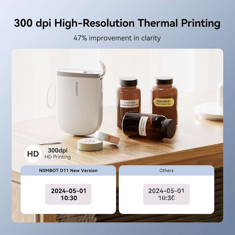 NIIMBOT D11H - Portable Label Printer - For Narrow-format Precise Printing