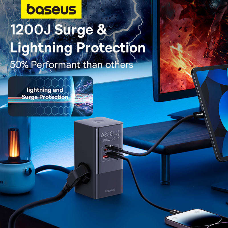Baseus PowerCombo Tower - 35W (3AC+2U+2C) Power Strip - For Office & Home