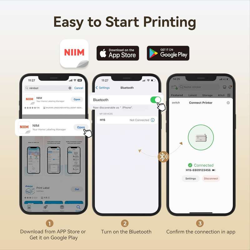 NIIMBOT H1S Portable & Stylish Thermal Printer- Home/School Use