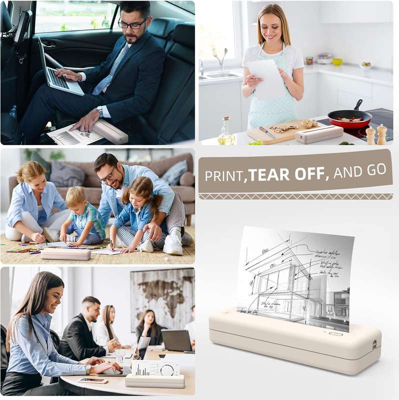 HPRT MT810 - Portable Printer With A Roll of Thermal Paper - Office/Home