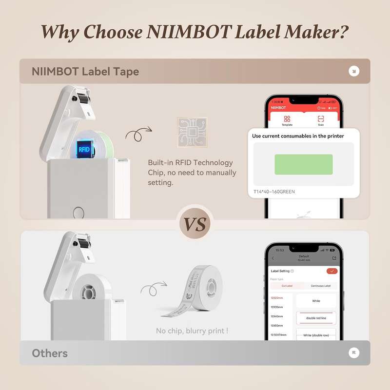 D110 Portable Bluetooth Label Printer with a Free Tape