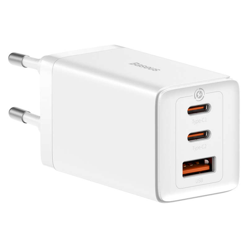 Baseus GaN5 Pro - 65W 3 - Port (2C1A) EU Fast Charger - For Mobile Devices
