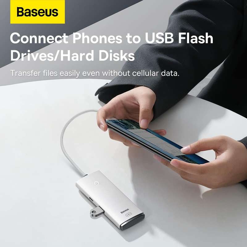 Baseus Lite Series 4-Port USB-A HUB Adapter (USB-A to USB-A 3.0 x4) - 25cm