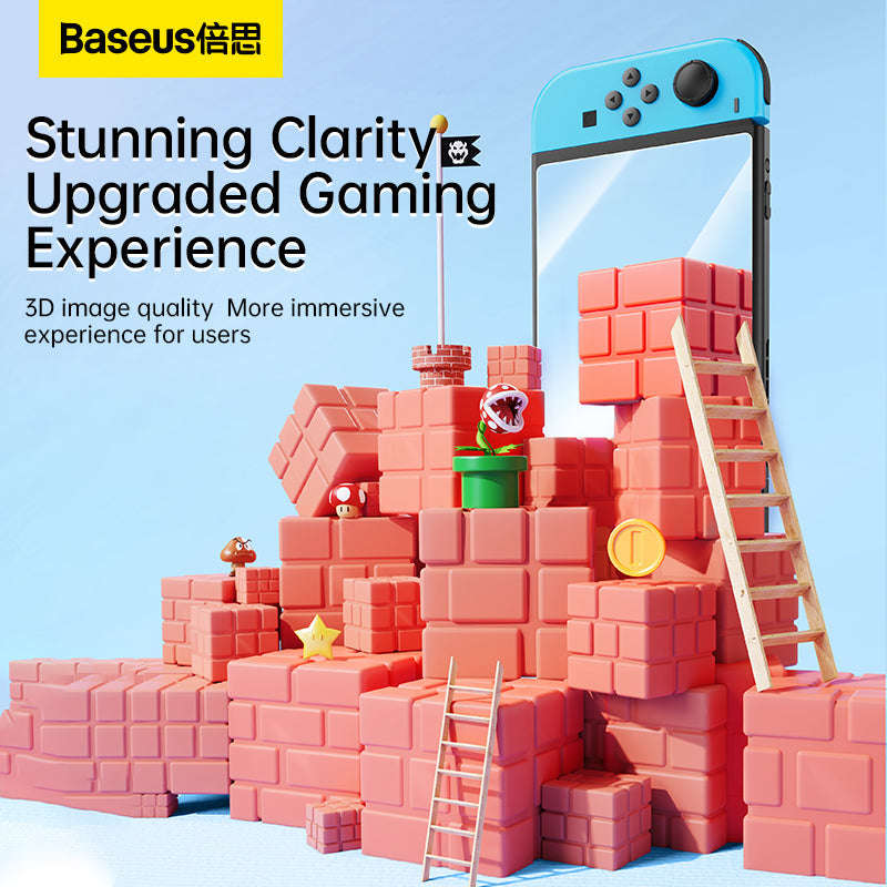 Baseus Crystal Series HD Tempered Glass Screen Protector for Nintendo Switch OLED 2021, Clear (Pa...