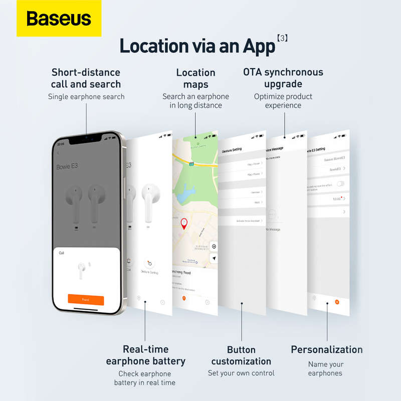 Baseus Bowie E3 Flash Charge True Wireless Bluetooth Earphones White