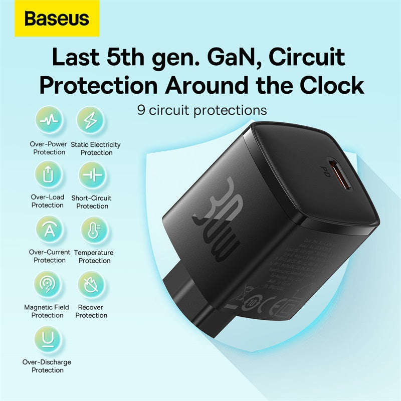Baseus Cube Pro EU Type-C 30W Fast Charger - For Smartphones & Tablets