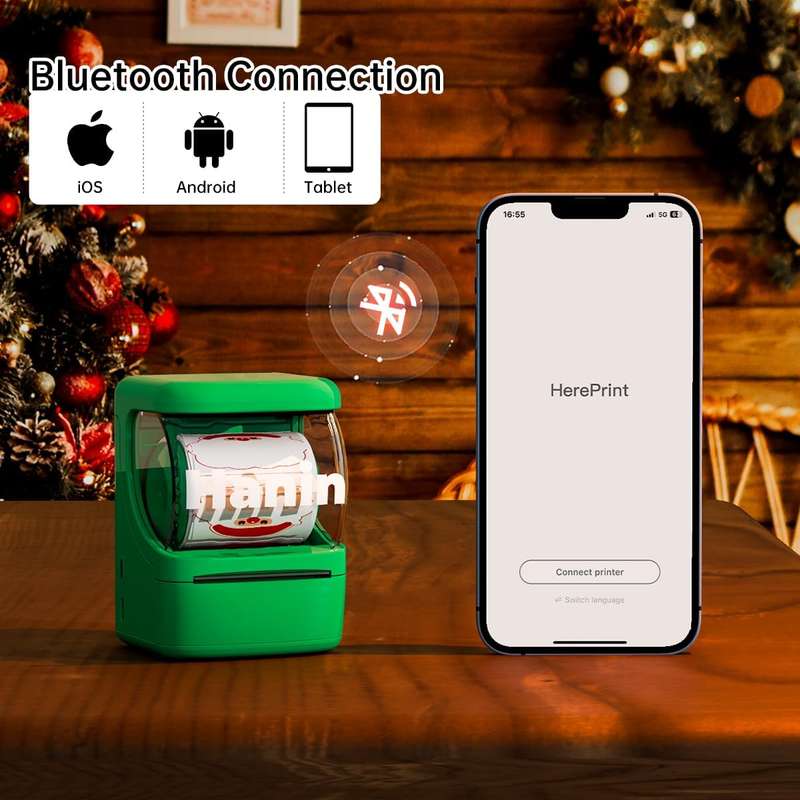 HPRT NEW1 Portable Thermal Label Printer with One Label Roll
