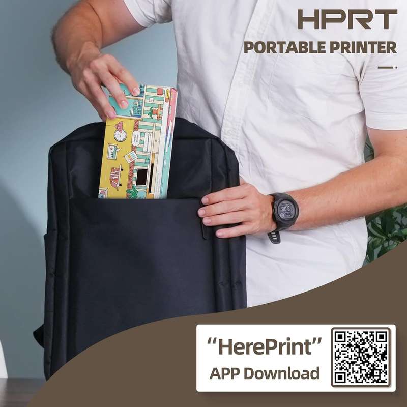 HPRT MT810 - Portable Printer With A Roll of Thermal Paper - Office/Home