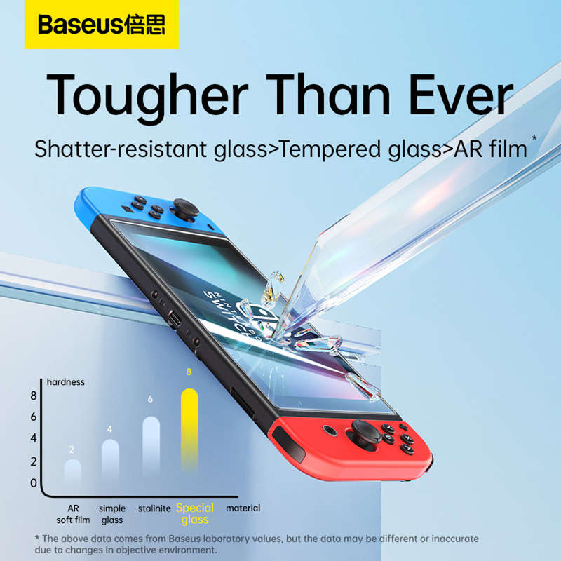 Baseus Crystal Series HD Tempered Glass Screen Protector for Nintendo Switch OLED 2021, Clear (Pa...