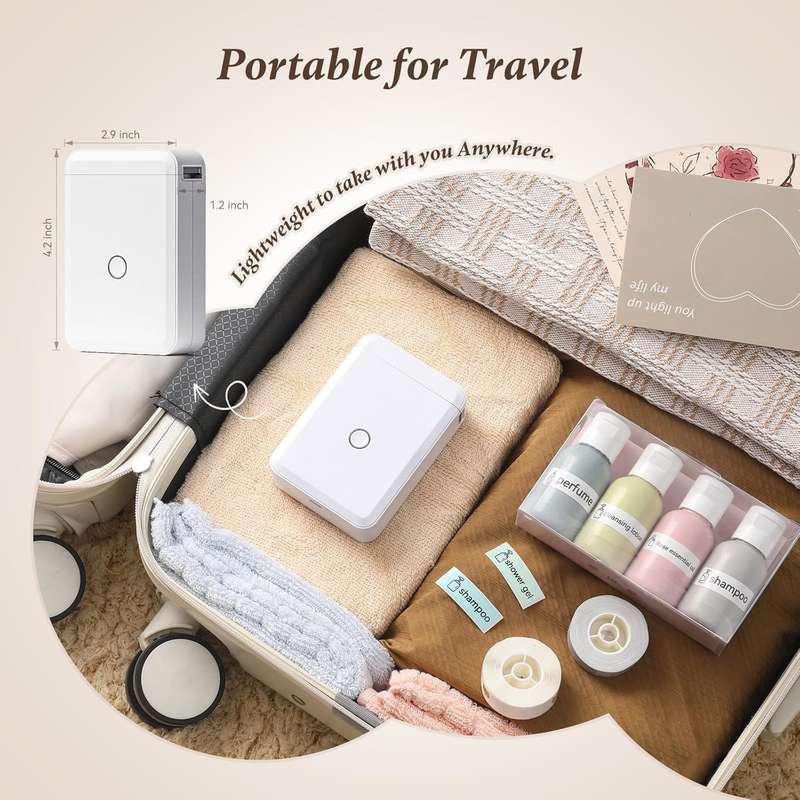 D110 Portable Bluetooth Label Printer with a Free Tape